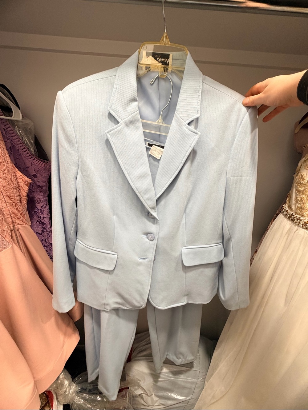 Vintage Style Powder Blue Blazer & Pants Set Size 10P